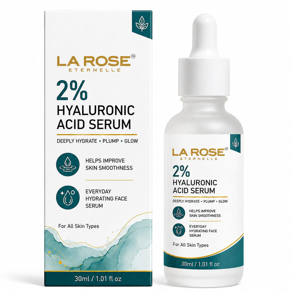 LaRose Eternelle 2% Hyaluronic Acid Face Serum 30ml for Deep Hydration & Plump Looking Skin, Everyday Hydrating Facial Serum, Helps Improve Skin Smoothness, For All Skin Types