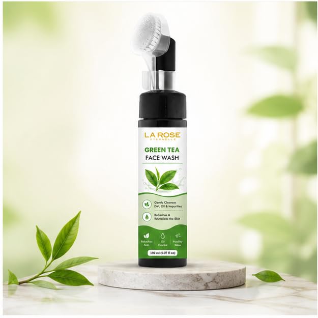 LA ROSE ETERNELLE Green Tea Face Wash with Neem Tea Tree Oil & Aloe Vera | Daily Facial Cleanser for Oily Skin | Refreshing Face Wash for Men & Women | 150 ml