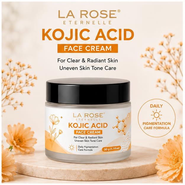 LA ROSE ETERNELLE Kojic Acid Face Cream, Clear & Radiant Skin, Uneven Skin Tone Care, 50ml