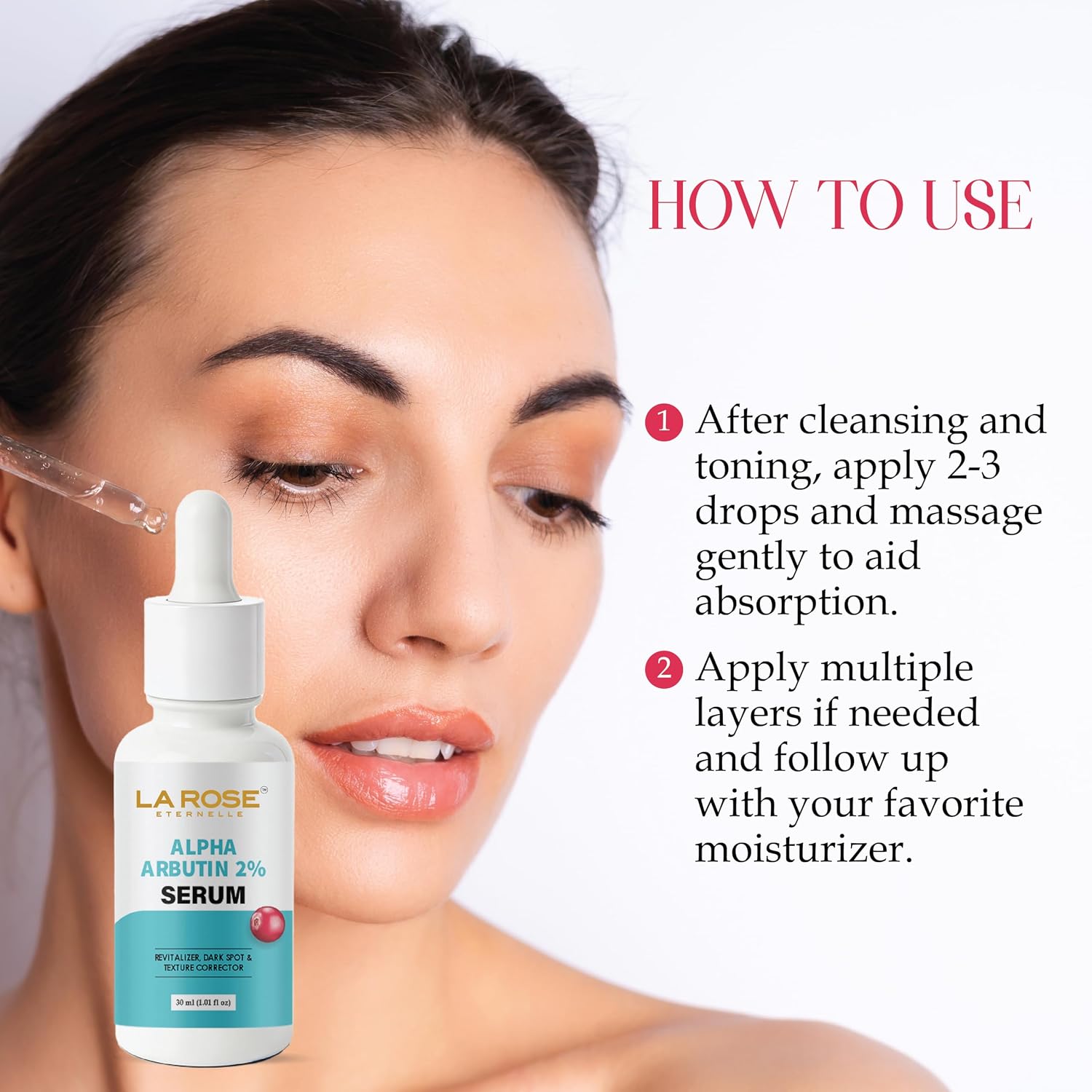 LA ROSE ETERNELLE Alpha Arbutin 2% Serum, Dark Spot & Texture Corrector, 30ml