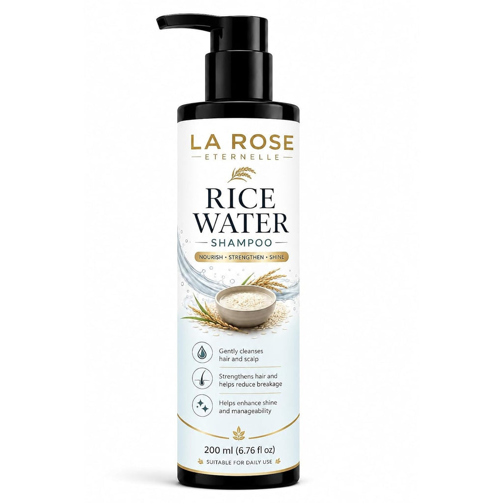 LA ROSE ETERNELLE Rice Water Shampoo for All Hair Types, Repair Bond Strength, Prevents Hair Fall, 200ml
